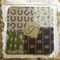 Cactus & Horseshoe Patterned Drink Coasters- Red, Green, Navy